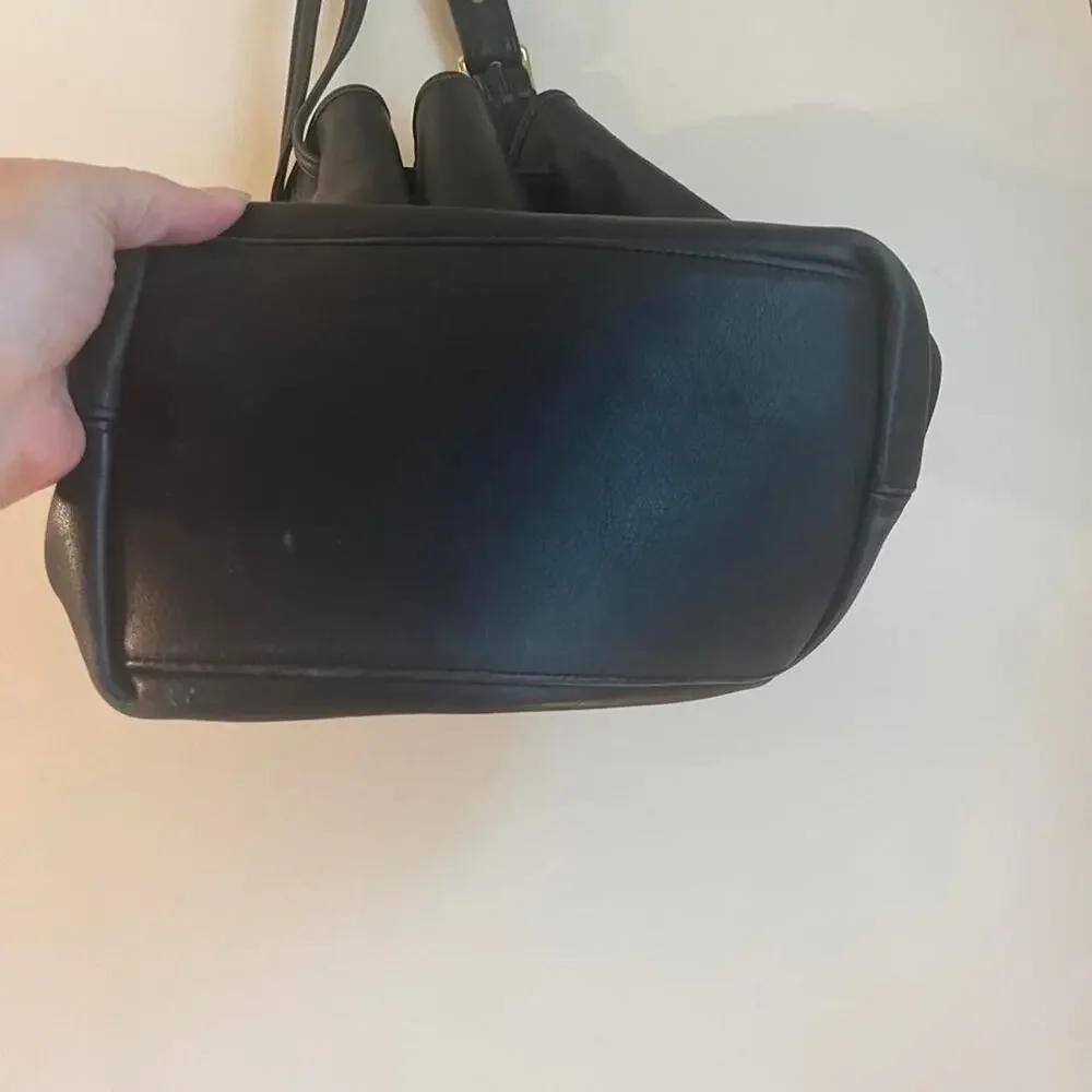 Vintage black leather coach no